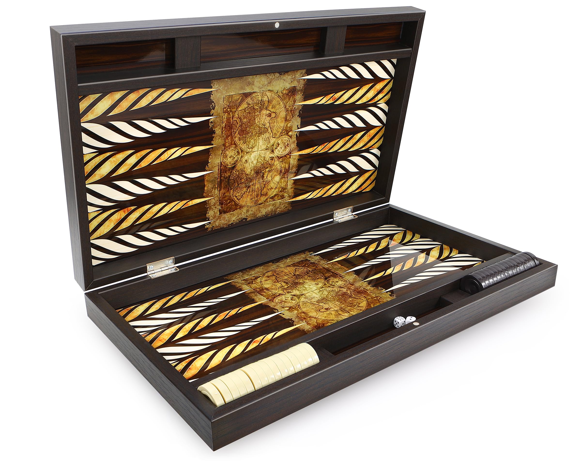 Trendy Backgammon Antique Map/Antique World Backgammon Tavla XXL