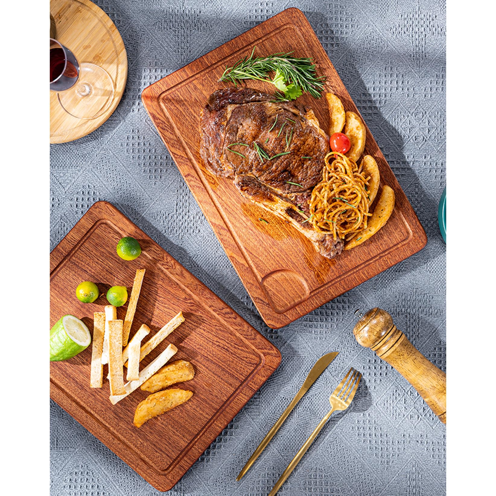 Amazon.com: Wooden Steak Plate Meat Cutting Board for BBQ,Kitchen
