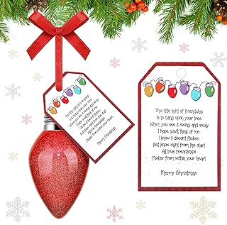 Christmas Friendship Ornament - 3.15'' Glitter Christmas Bulb with Poem ...
