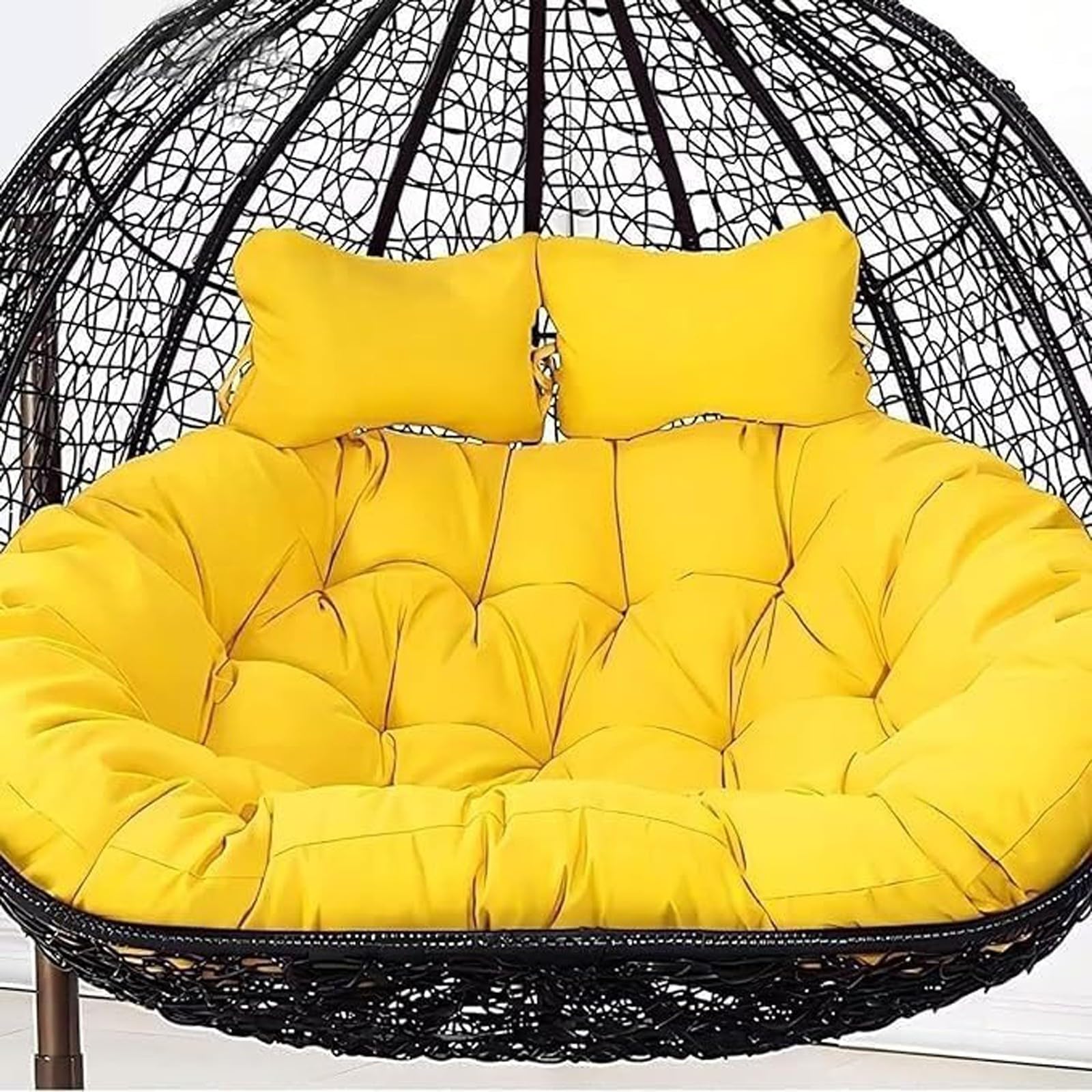 Double Hammock Swing Chair Cushion Replacement, 2 Seater Egg Chair Cushion, Outdoor Patio Wicker Loveseat Hanging Swing Egg Chairs (Only Cushion)(B,150 * 110cm/59 * 43in)