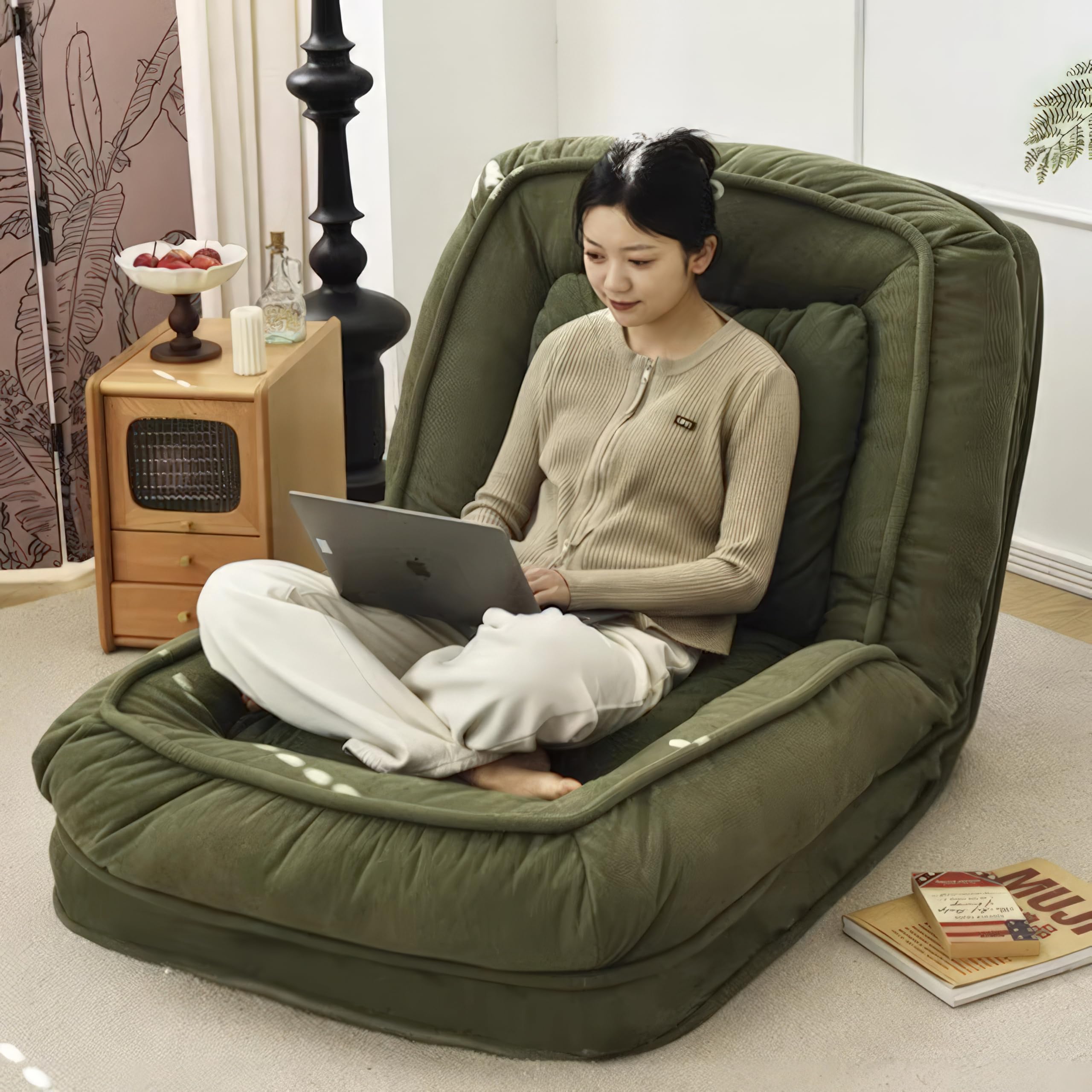 ソファーベット 緑 床置き 足付き Amazon｜ソファーベッド 折り畳み フロアソファ 幅90cm 奥行110