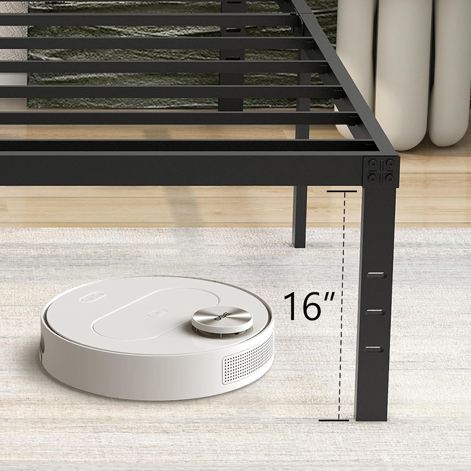 18 Inches Twin Platform Bed Frame,2500 lbs Heavy Duty Steel Slat Support,Noise Free No Box Spring Needed,Easy Assembly Black