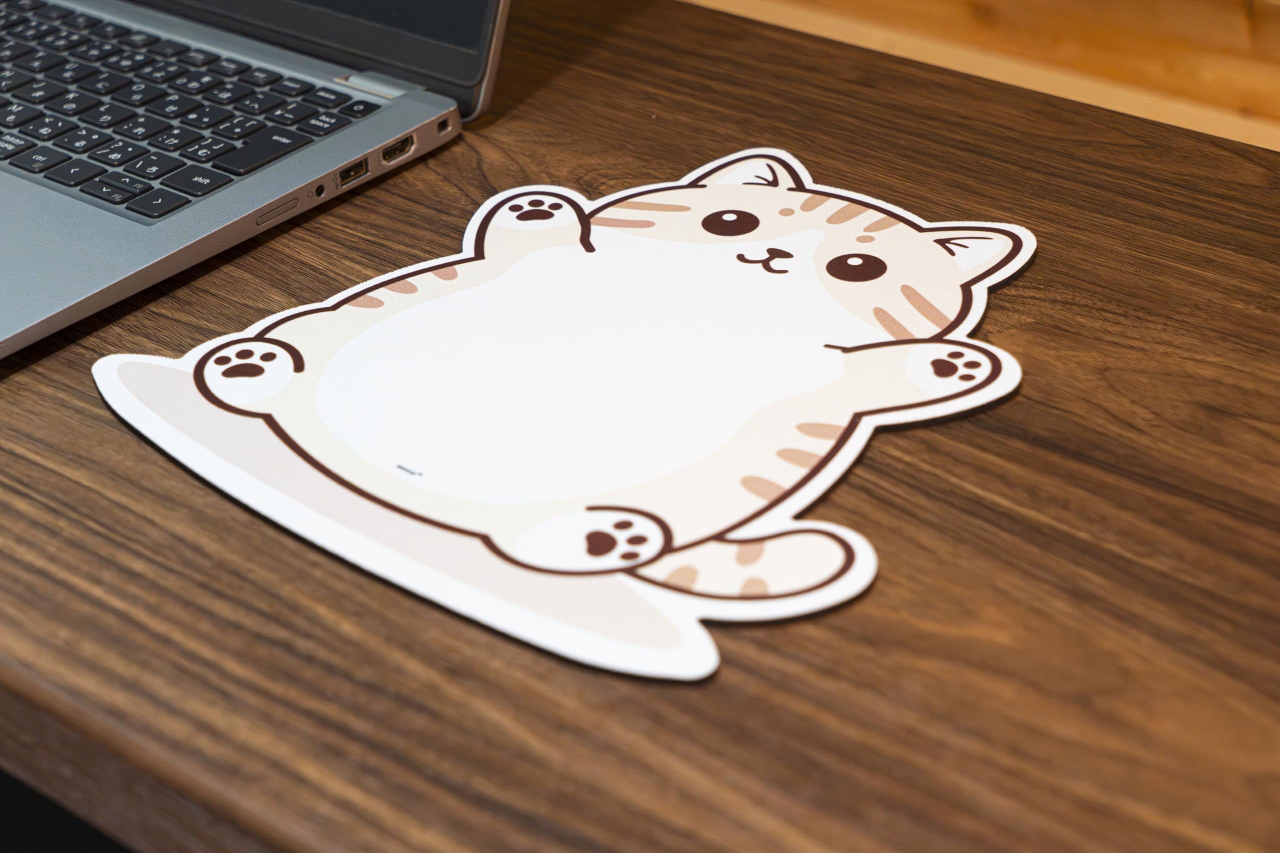 Amazon.co.jp: かわいいへそ天マウスパッド 猫（マンチカン）縦25cm×横