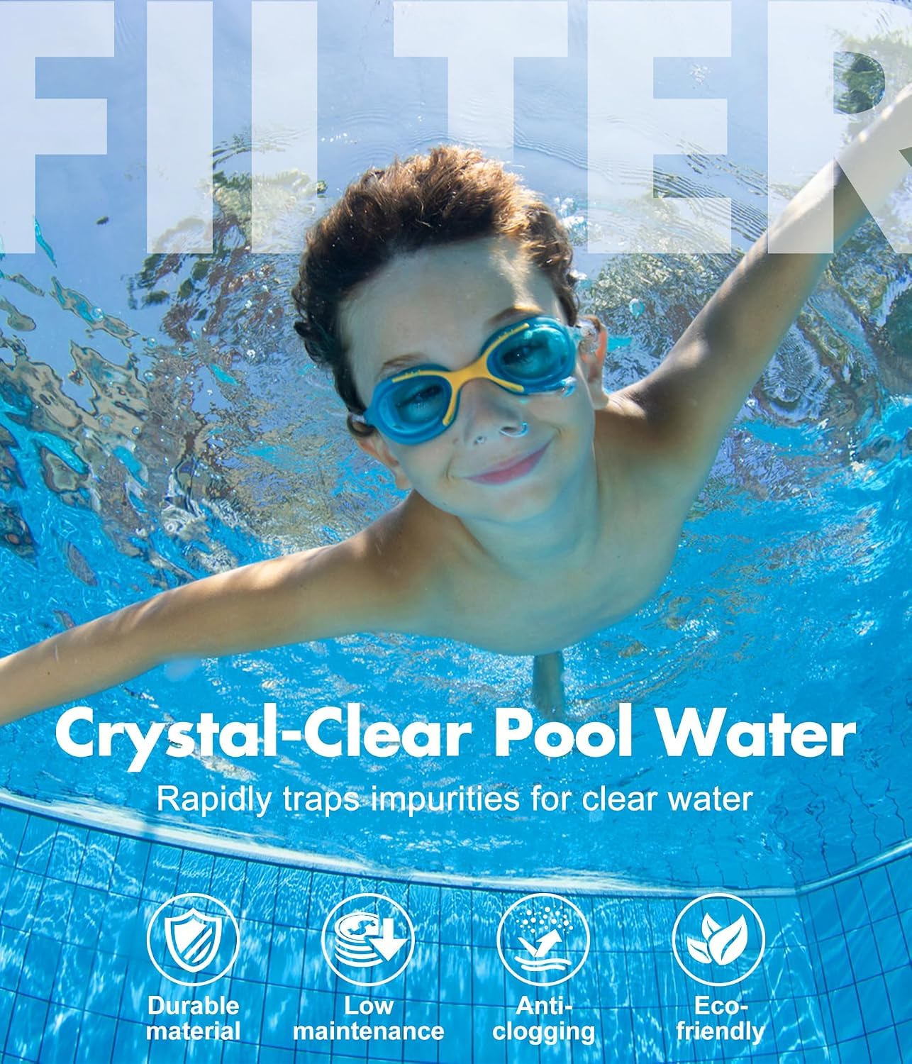 Filter Typ II für 58094, Filter größe 2 geeignet für Steel pro Frame Pool, Familien-Pool,aufblasbarer Pool-Filter (4 Stück)