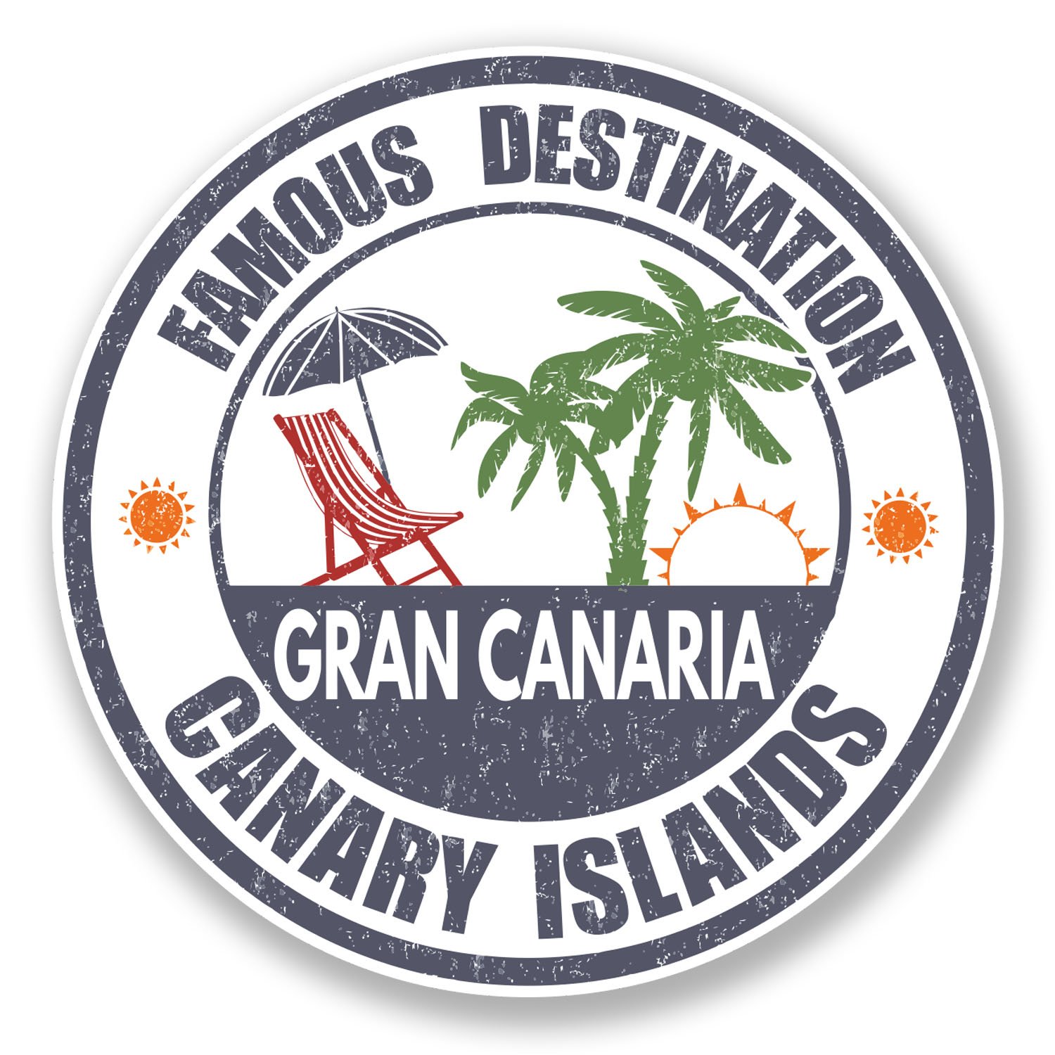 Destinationvinyl Multi 2 X 10Cm Gran Canaria Canary Islands Vinyl Sticker Laptop Luggage Travel #6720 (10Cm X 10Cm)