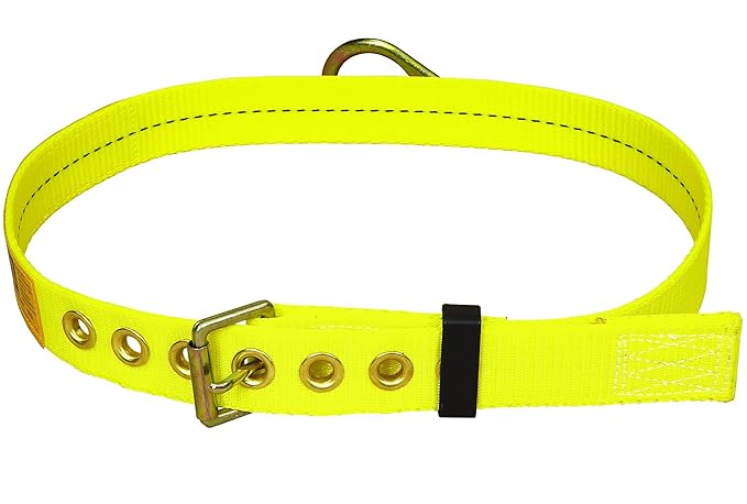 3M DBI-SALA 1000616 Tongue Buckle Belt, Back D-Ring, No Hip Pad, X-Large, Yellow