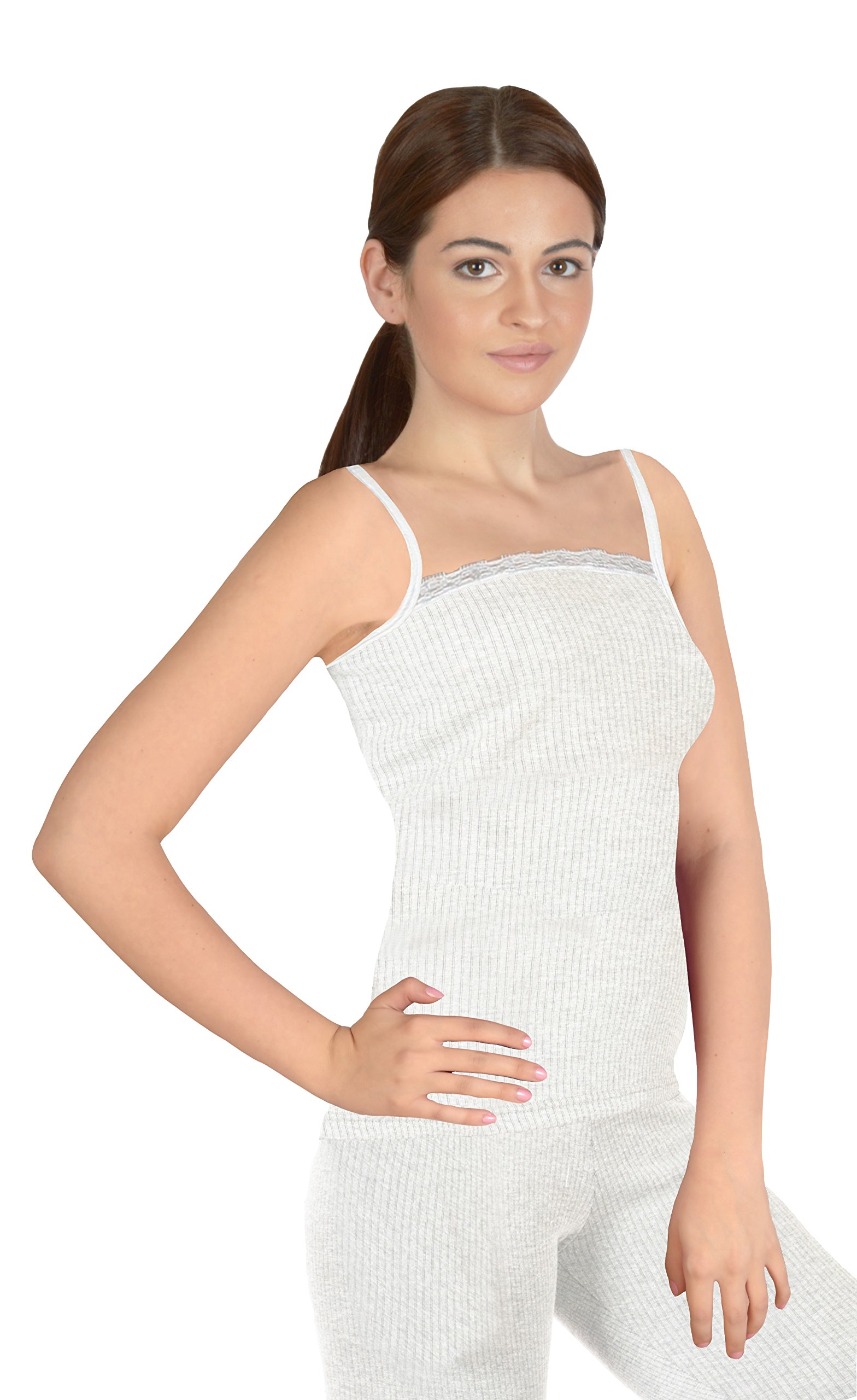 Selfcare Girls Poly Cotton Solid Sleeveless 2 White Thermal Tops (SN0168-75) 1