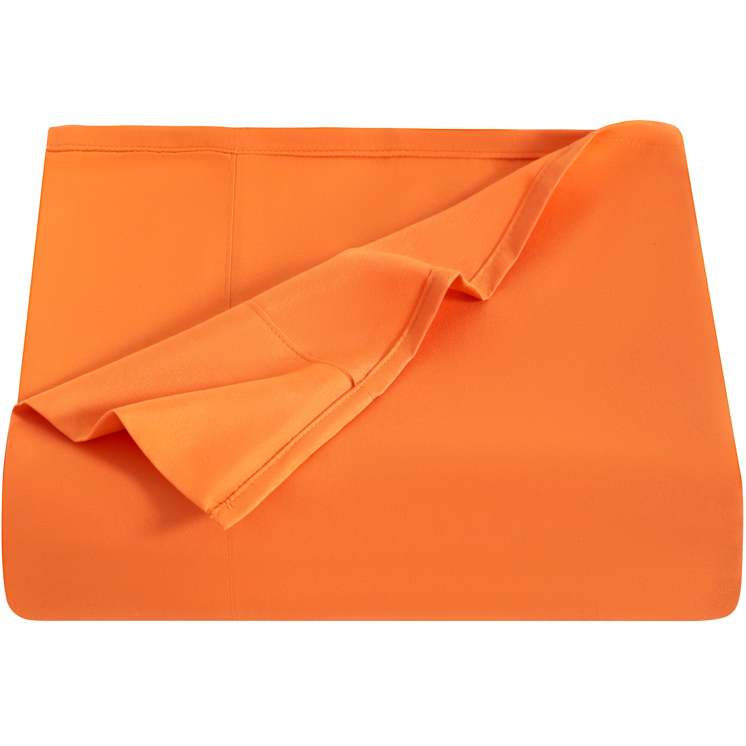 NTBAY Queen Microfiber Flat Sheet, 90 x 102, Orange