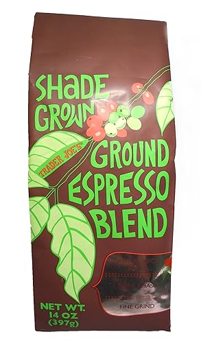 Trader Joe's Shade Grown - Mezcla de café expreso molido 100% granos arábica tostado oscuro molido molido