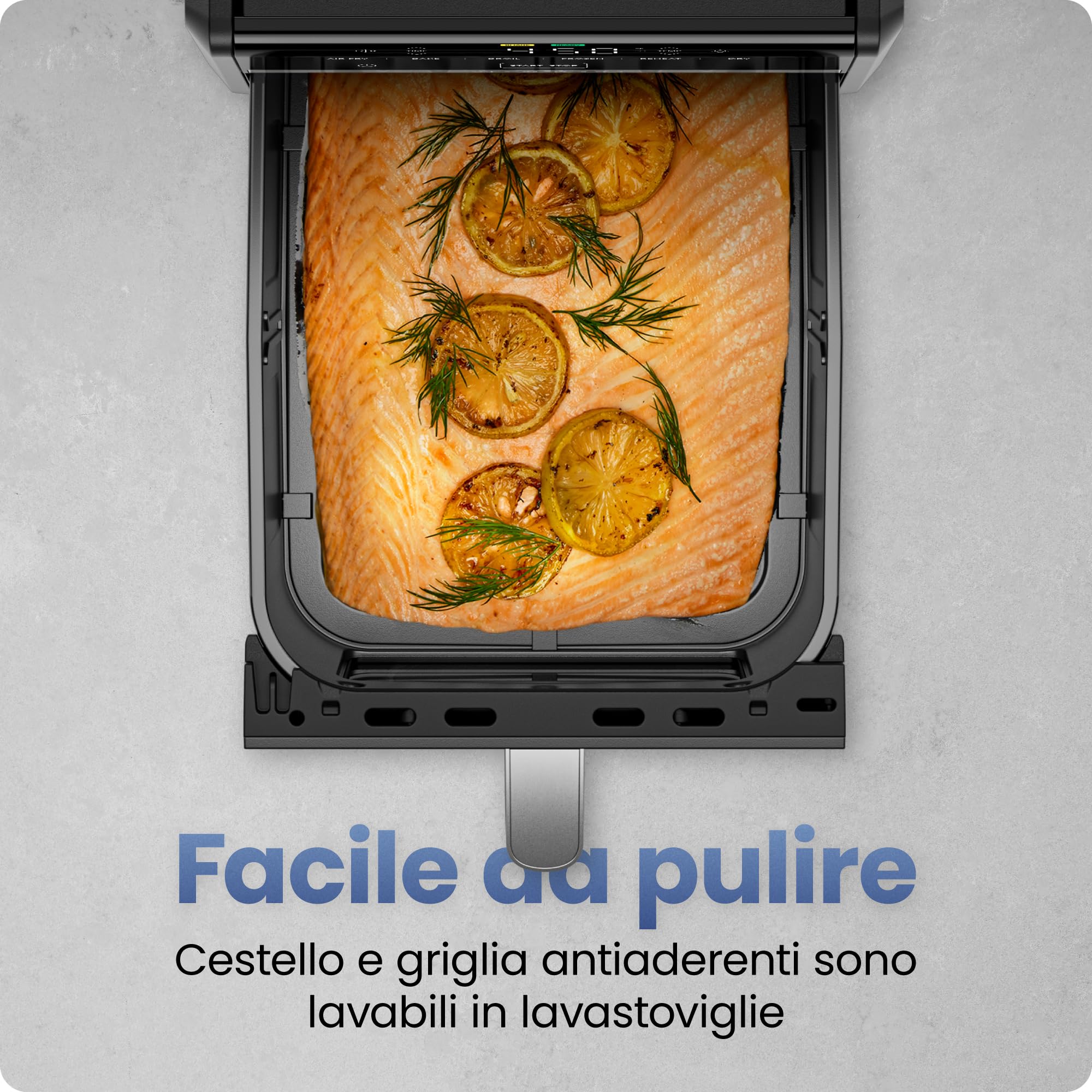 Chefman Friggitrice ad Aria TurboFry 8,5L, 6-in-1, 230°C, Cestello XL | Frittura ad aria, infornare, grigliare, riscaldare, disidratare, scongelare, finestra, Nera