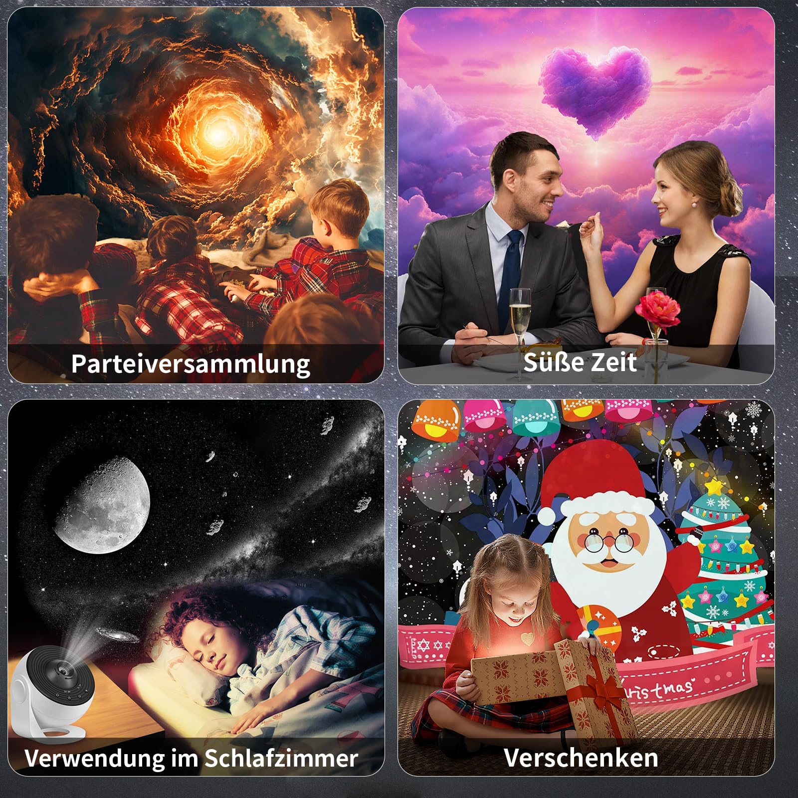 Charmofun Sternenhimmel Projektor mit Fernbedienung, 14 in 1 Planetarium Projektor mit 15 Songs, Galaxy Projektor für Schlafzimmer 360° rotierenden, RojektorLampe Sternenhimmel für Kinder Erwachsene