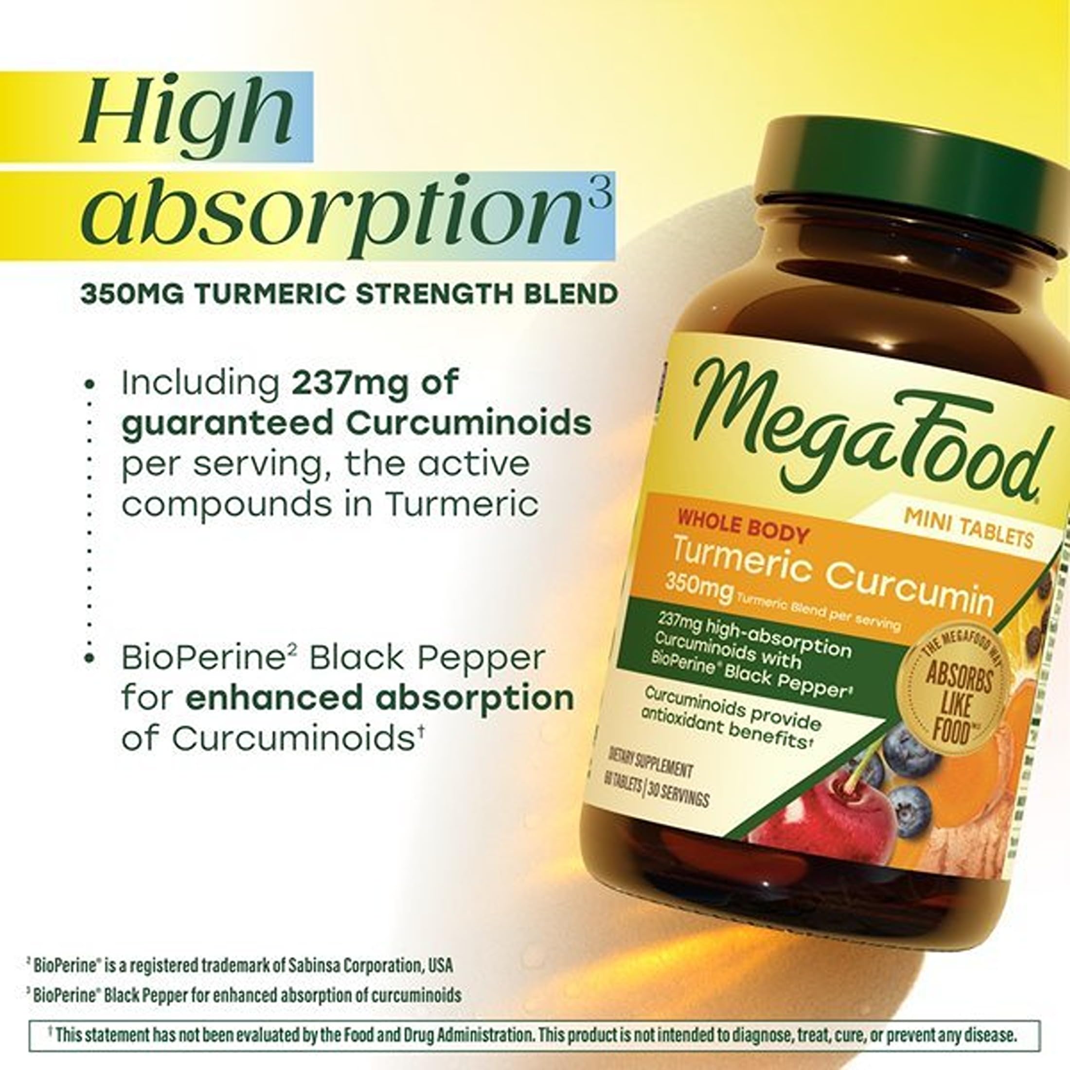 MegaFood Whole Body Turmeric Curcumin with Black Pepper, 60 Mini Tablets — Amazon image 5