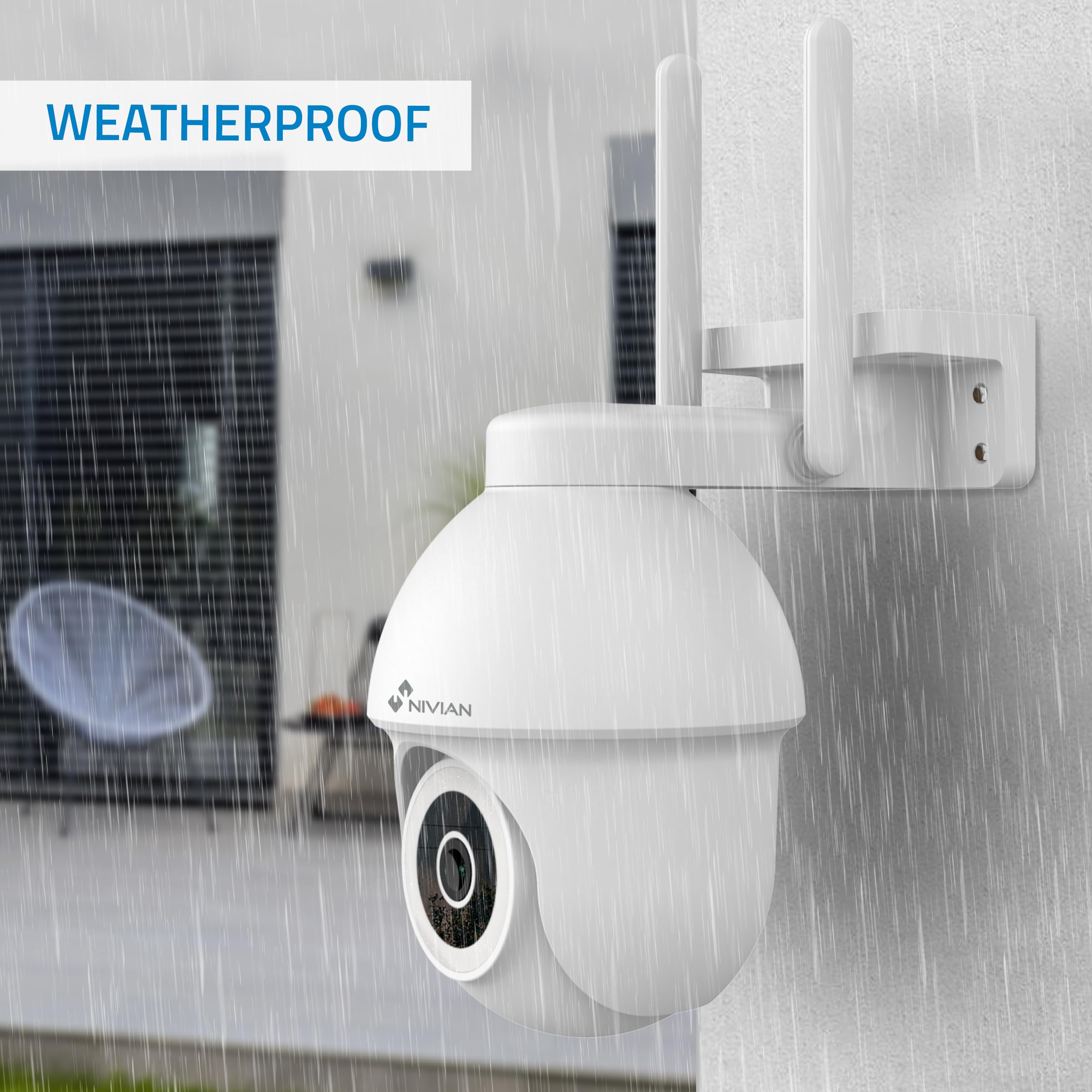 NIVIAN - Kamera PTZ WiFi 2,4 Ghz Half4K 2560x1440, kolorowy noktowizor, wykrywanie ruchu i człowieka, kompatybilna z Alexą i Google Home, sterowanie aplikacją Tuya, obraz Super HD 2.5k