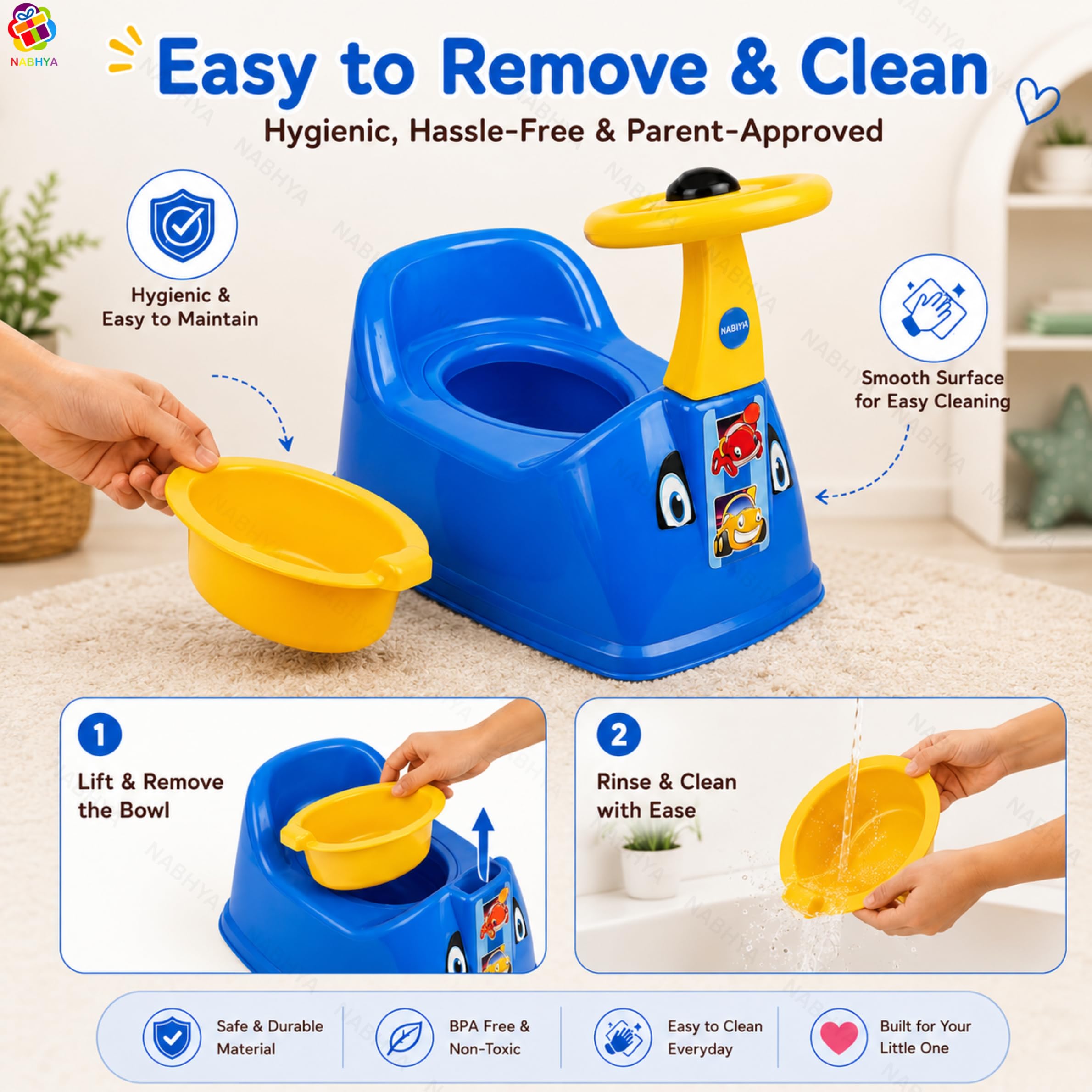 Zerya Ferrari Baby Potty Training Seat- Chair for Kids- Infant Potty Toilet Chair with Removable Tray & Closing Lid (Yellow) (Green) 1