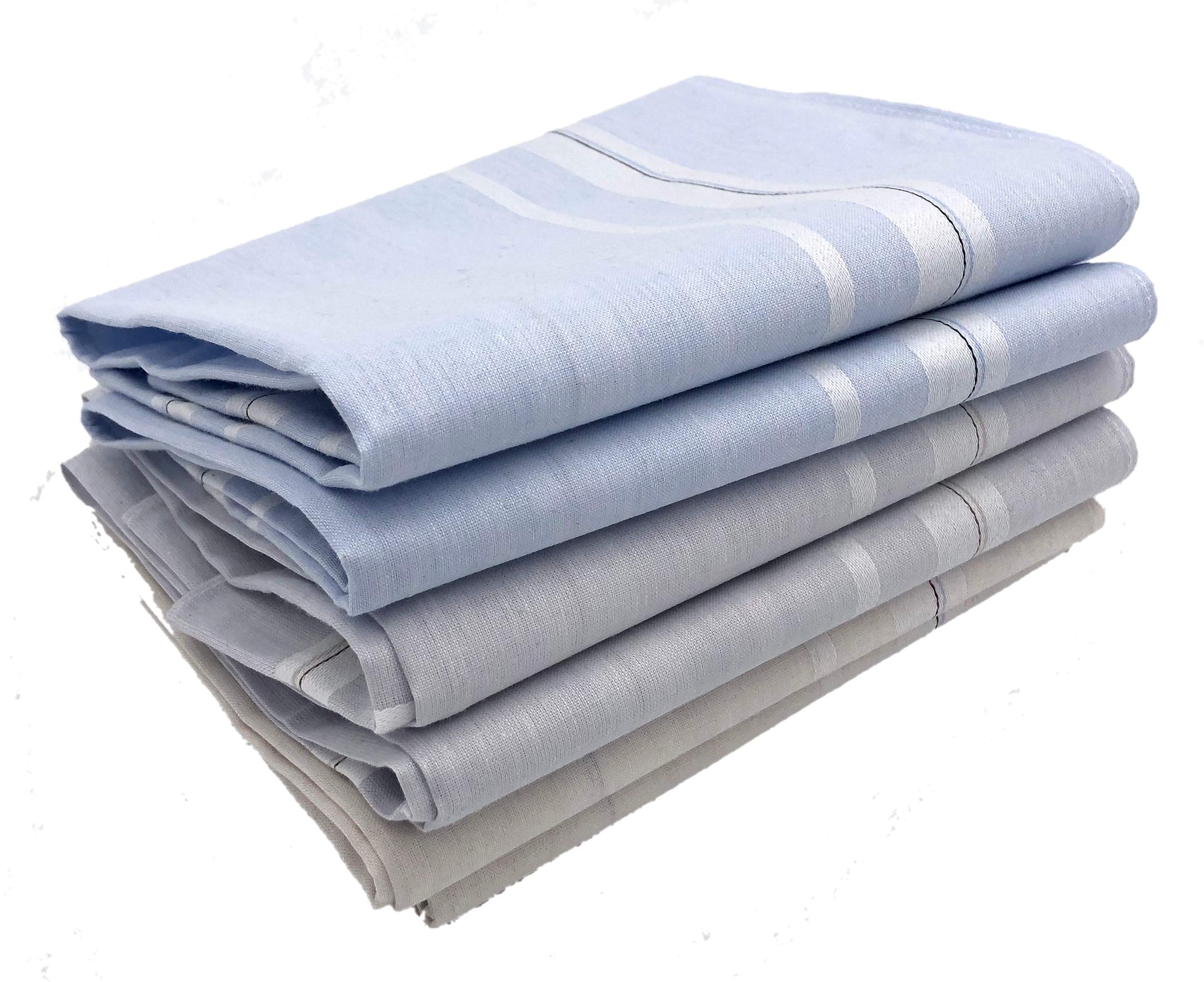 Zani Luigi Fazzoletti Uomo, Colore Pastello Chiari, Eleganti, 45X45Cm, 5 per Pacco,Cuciti con Filo di Puro Cotone 100%, Resistenti ai Lavaggi