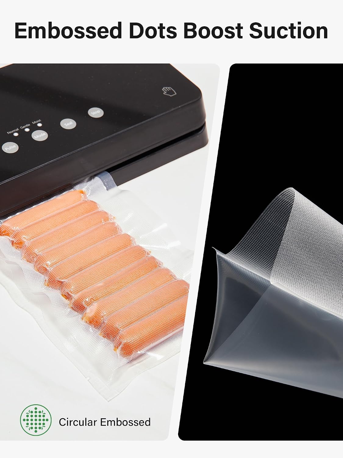 Kootek 100Pcs Vacuum Sealer Bags for Food, Quart 8" x 12" and Pint 6" x 10"