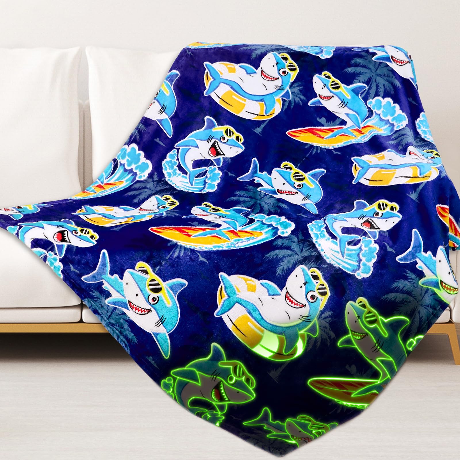 ORDM Shark Blanket Gifts for Boys, Whale Shark Toys, Ocean Decor