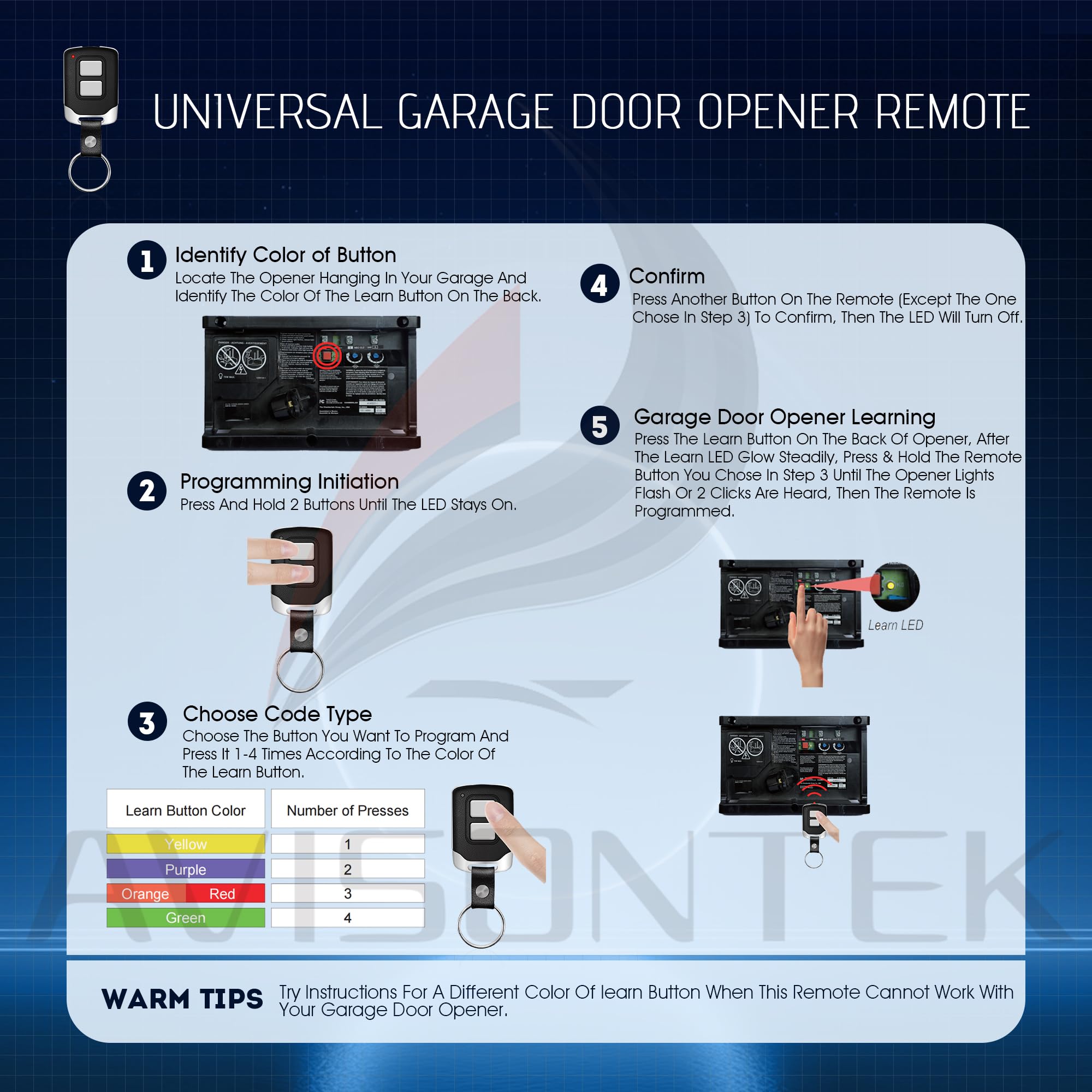 Chamberlain LiftMaster - Telecomando apriporta per garage, 893Max 953EV-P2, universale, 2 pezzi