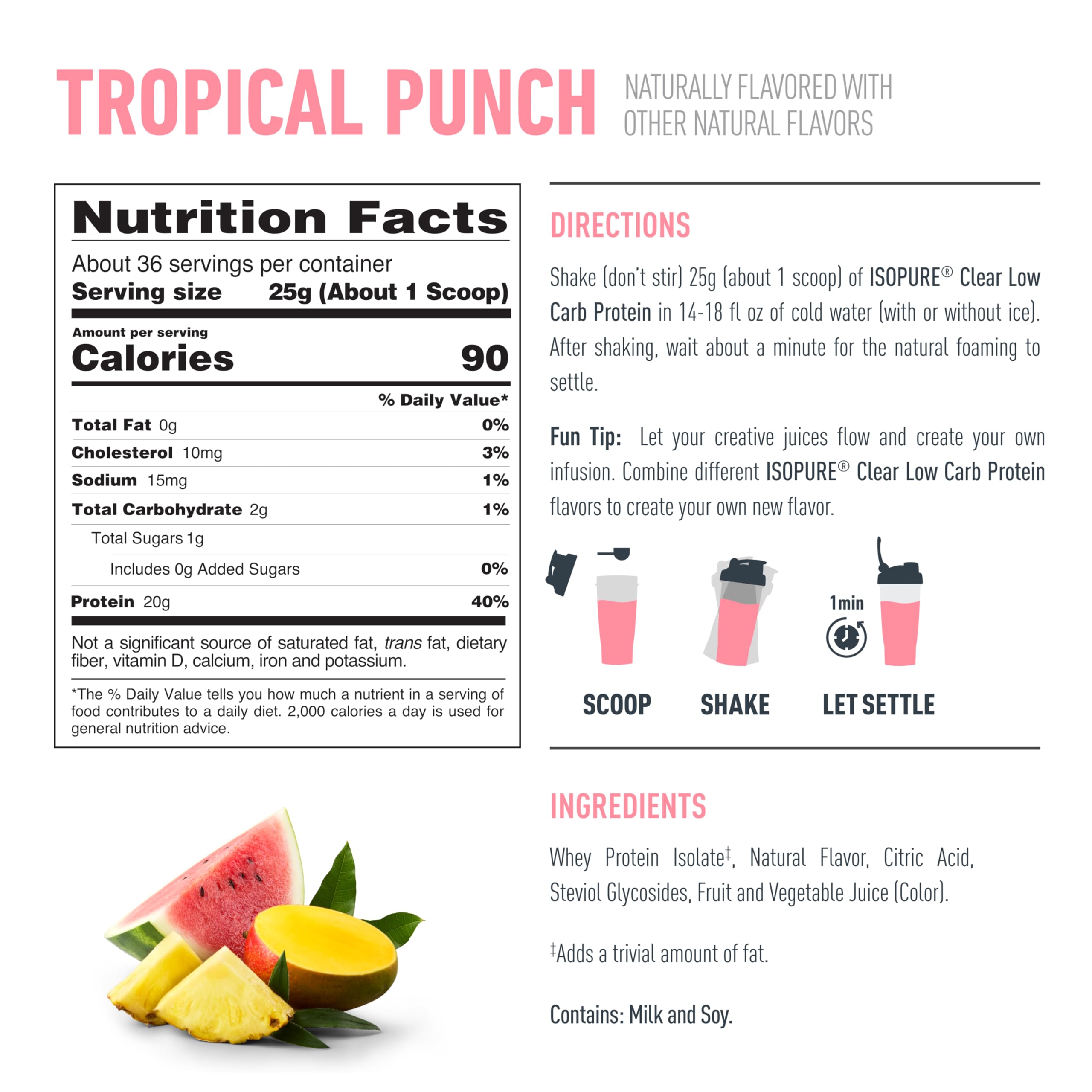 Isopure Clear Whey Isolate Protein Powder, Tropical Punch 1.9 LB — Amazon image 8