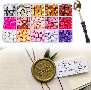 360Pcs Romantic Pink and purple series Wax Seal Beads Kit with Wooden Handle Spoon Melts and Dries Quickly Odorless Smoke Free Sealing Wax Beads Perfect for Vintage Envelopes Crafts and Decorations