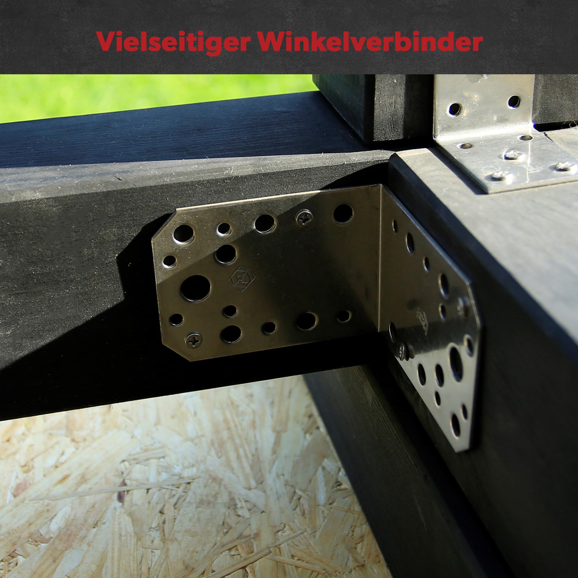siwitec Winkelverbinder aus rostfreiem Edelstahl | 70 x 70 x 55 mm | 60 Stück | Holzverbinder mit Korrosionsschutz | gleichschenklig | für leichte Holzkonstruktionen