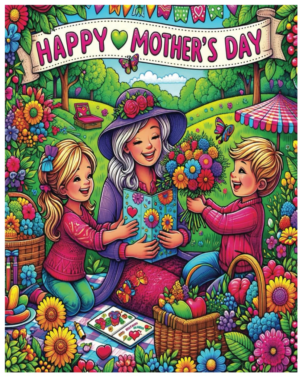 Mothers Day Stress Relief fun Coloring Book: Happy Mothers Day