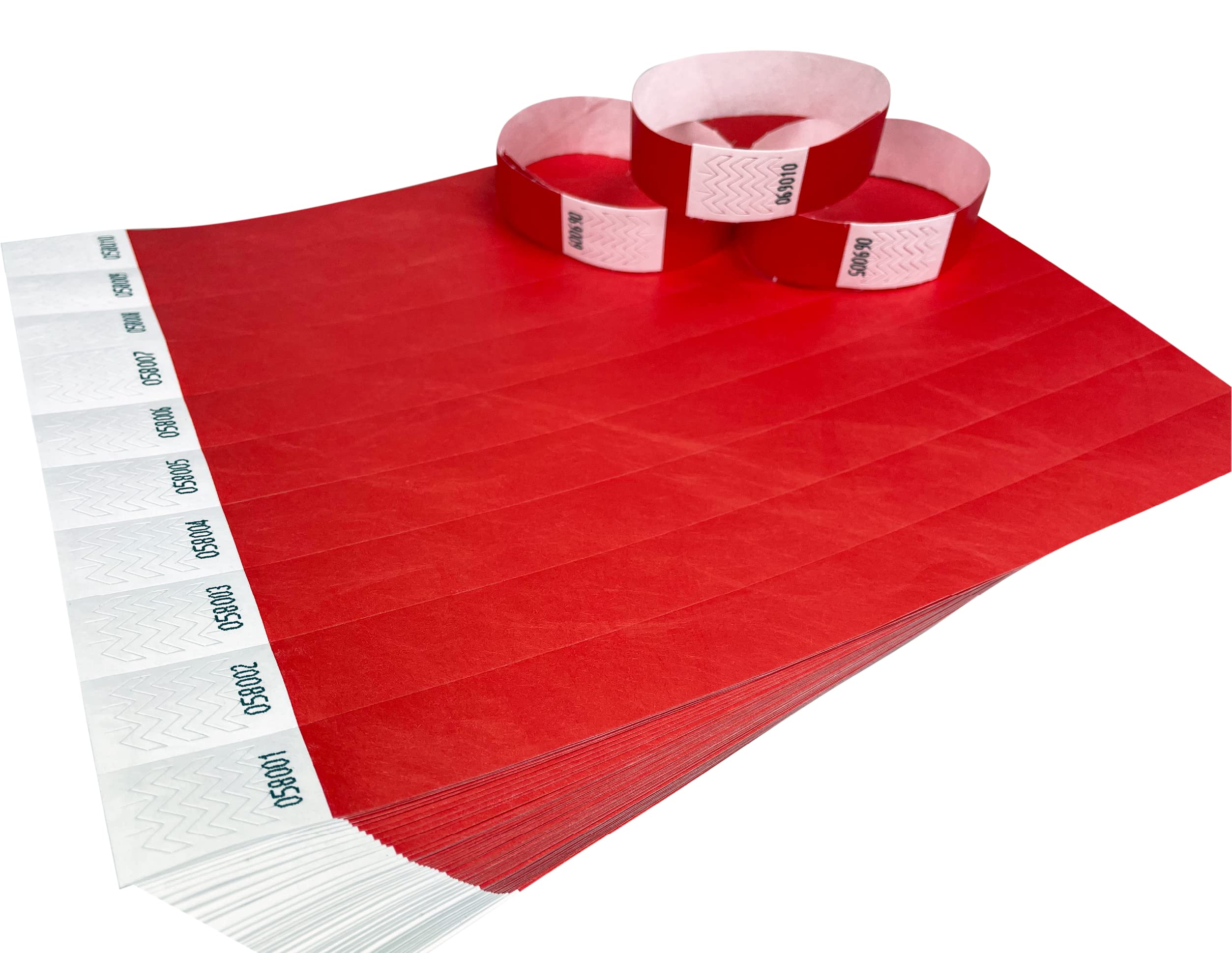 3000 Wristbands Red Tyvek Identification Wristbands for Events, Security, Parties, Festivals