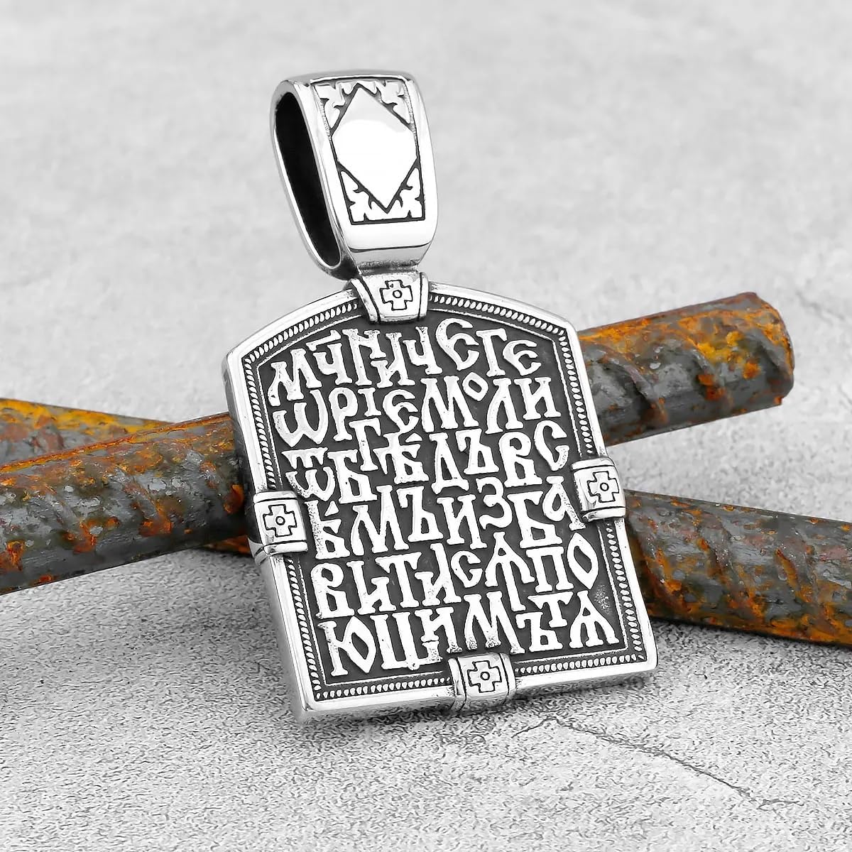 LOBON Christian Necklace Stainless Steel Saint George Pendant for Men Women Religious Talisman Necklace Jewelry (2.8 x 1.6 in, 2.58 oz) - Image 3