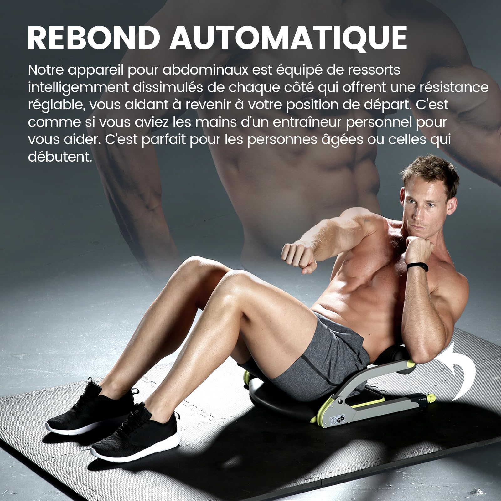Wonder Core Machine intelligente pour abdominaux, équipement d'exercice abdominal, machine d'entraînement du corps total pour salle de sport à domicile
