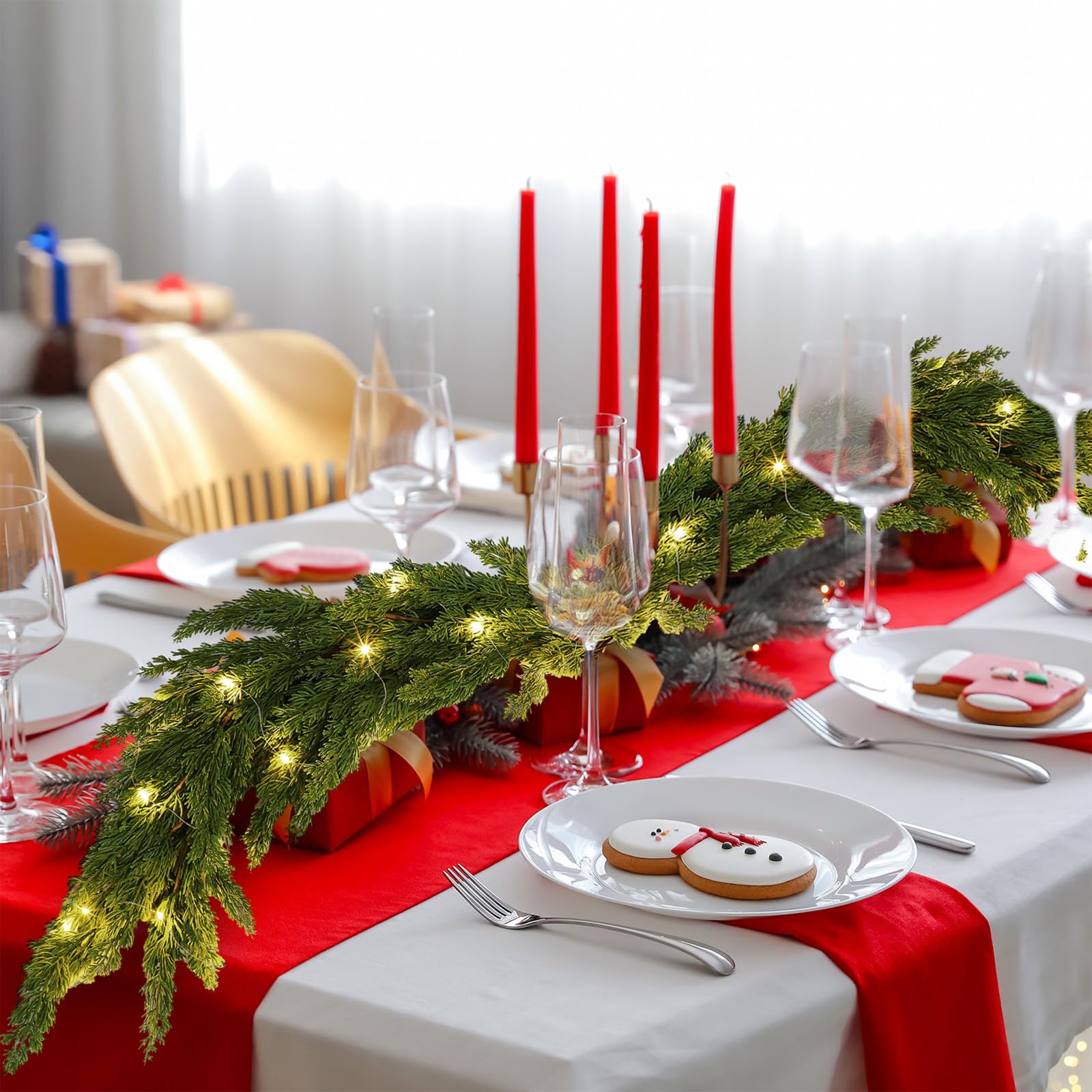 Amazon.com: Riceshoot 47'' Natural Feel Artificial Cedar Christmas