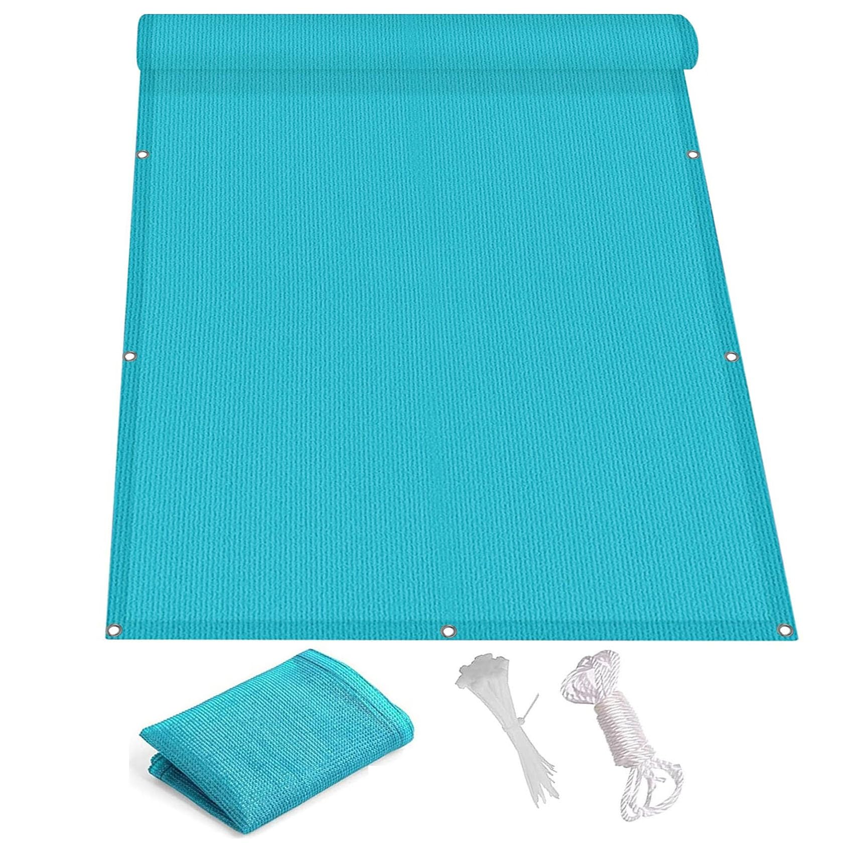 Voile d'ombrage rectangulaire 5.5x9.5m bleu en polyéthylène respirant pour la terrasse