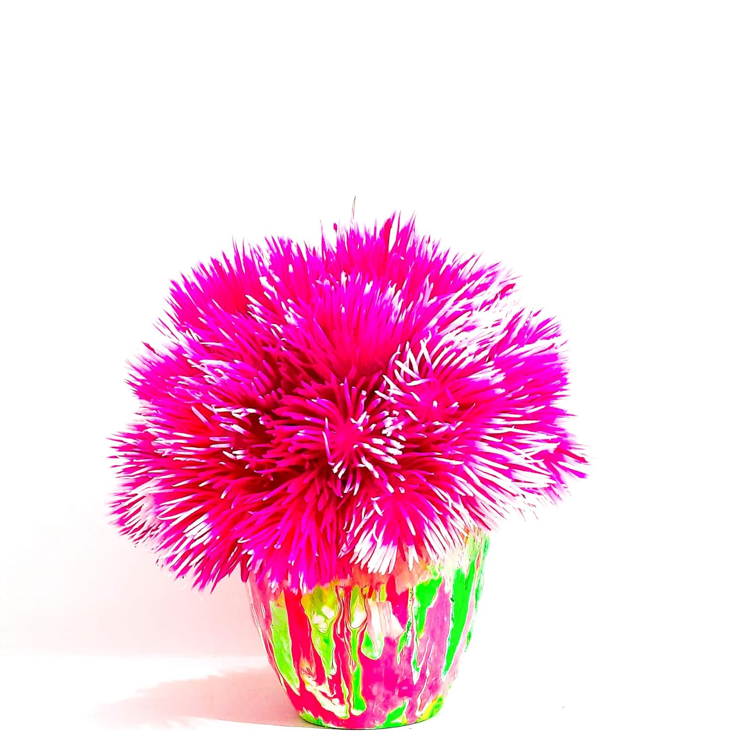Buy Artificial Flower with Plastic Pot,Designed by decoupage Art Size