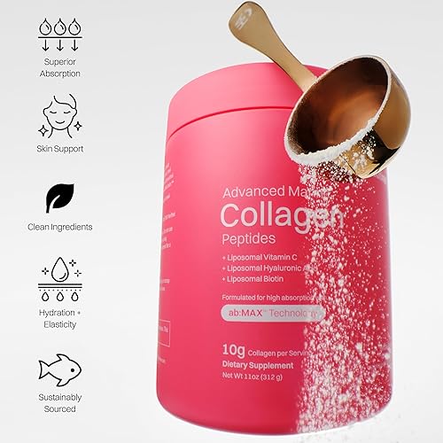 Miniatura 3 de Paquete avanzado de péptidos de colágeno marino+ y glutatión liposomal - Apoya la elasticidad de la piel, el brillo y la tez