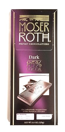 Moser Roth German Dark Chocolate Bars (85%, pack of 2)