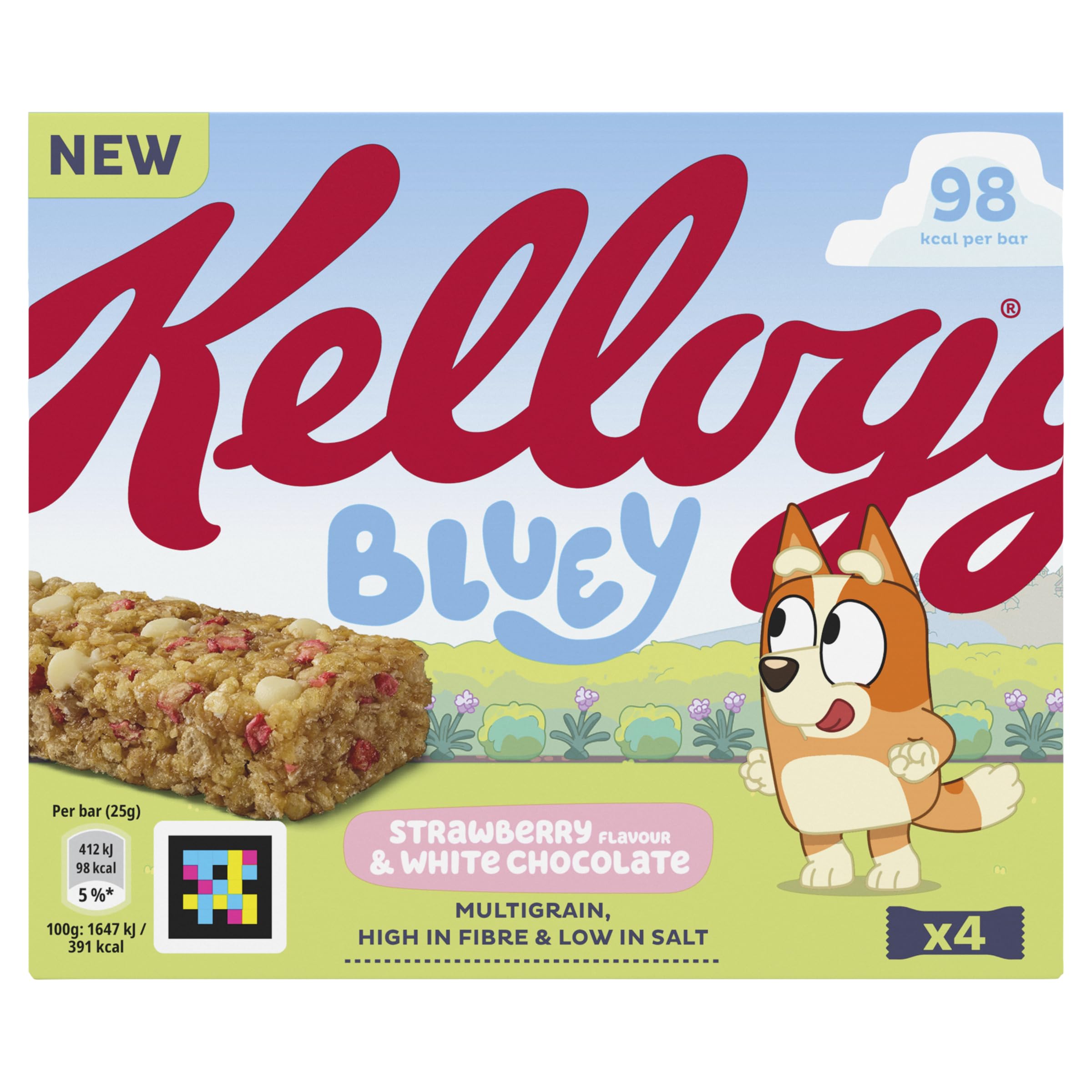Kellogg's Bluey Strawberry Cereal Bar 4 x 25g