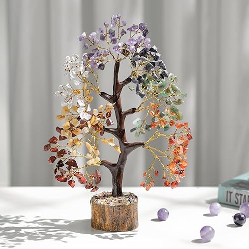 Miniatura 6 de FASHIONZAADI Árbol bonsái  Árbol de los 7 chakras  Árbol de la vida de chakras  Regalos de chakras  Decoración de oficina  Árbol de cristal  Árbol