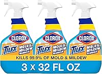 Clorox Plus Tilex Mold & Mildew Remover with Bleach, 32oz Unscented Spray, 3-Pack - Kills 99.9% on Tile, Showers, Pools