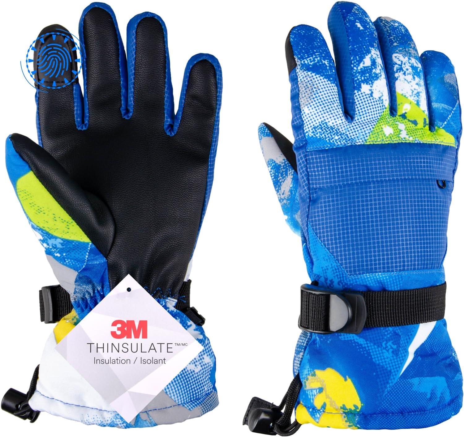 Kids Winter Ski Gloves Water-Resistant Cold Weather Gloves for Boys Girls Warm Snow Mitten for Skiing Snowboarding