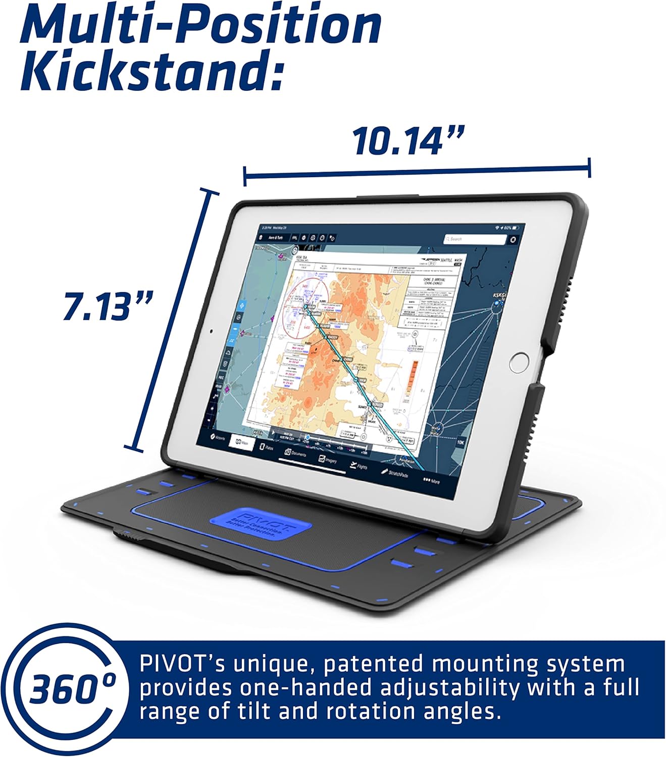 PIVOT Omni 97X Tablet Case - Compatible with iPad Air 2, iPad Pro 9.7 in, & iPad (5th - 6th gen) - 360 Degree Protection - for Professional Pilots, General Aviation - Red & Black