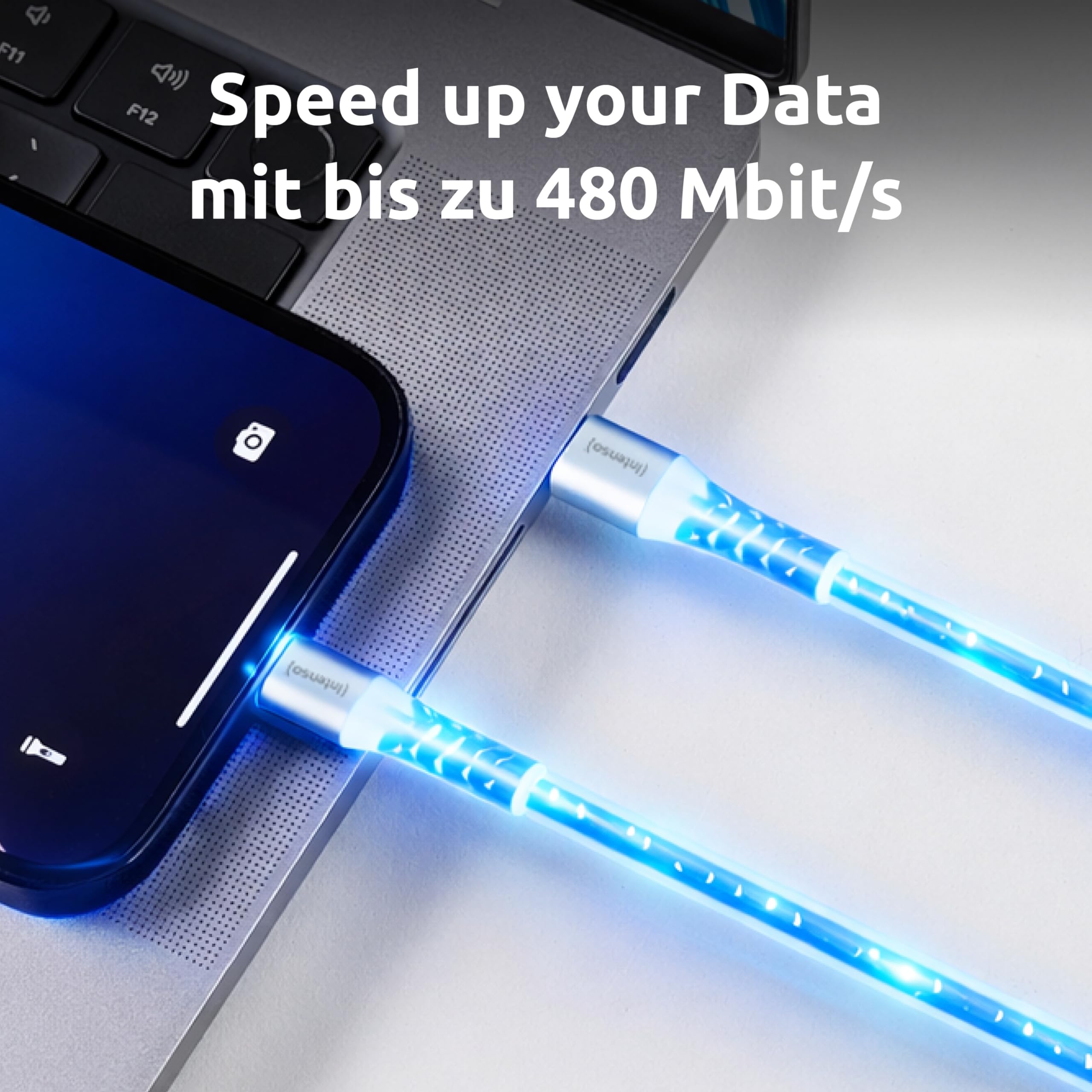 Intenso Kabel USB C315L, USB-C na Lightning kabel do transmisji danych i ładowania, Power Delivery o mocy do 60 W, nylon, 1,5 m, biały