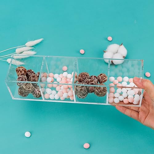 Miniatura 5 de dedoot Organizador de cajones de acrílico de 4 secciones, organizador de maquillaje de plástico transparente, contenedor de almacenamiento, cubo