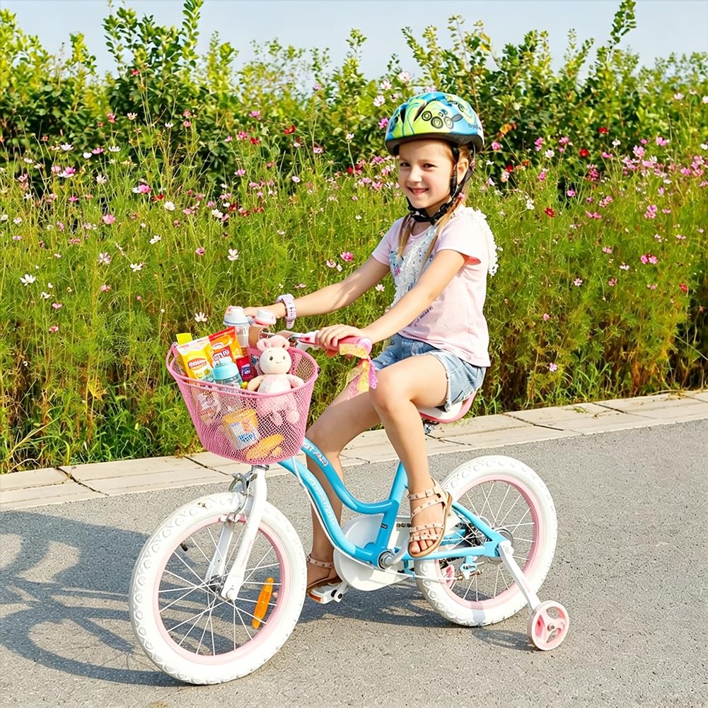 CEWROM Cestino per bicicletta per bambini, in metallo, per bambini, per ragazze, ragazzi, cestino anteriore rimovibile, con chiusura in , impermeabile per bambini