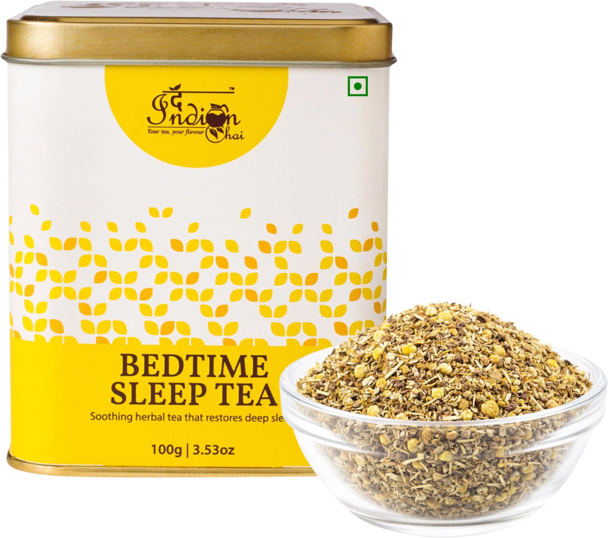 The Indian Chai – Bedtime Sleep Tea 100g | Caffeine Free Herbal Blend with Pa...