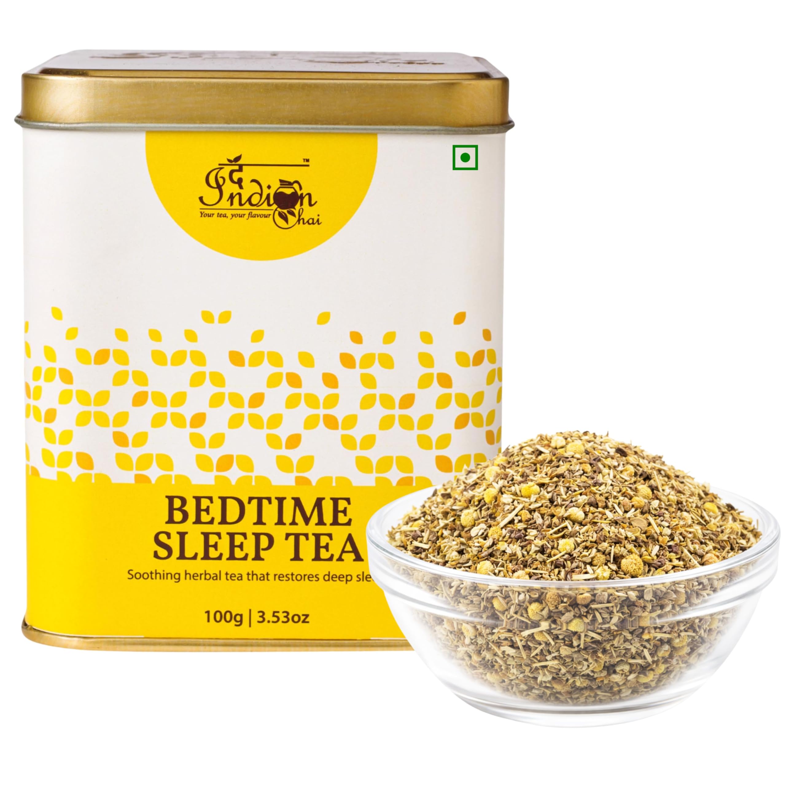 The Indian Chai – Bedtime Sleep Tea 100g | Caffeine Free Herbal Blend with Passion Flower, Valerian Root, Chamomile & Lavender | Supports Relaxation & Restful Sleep