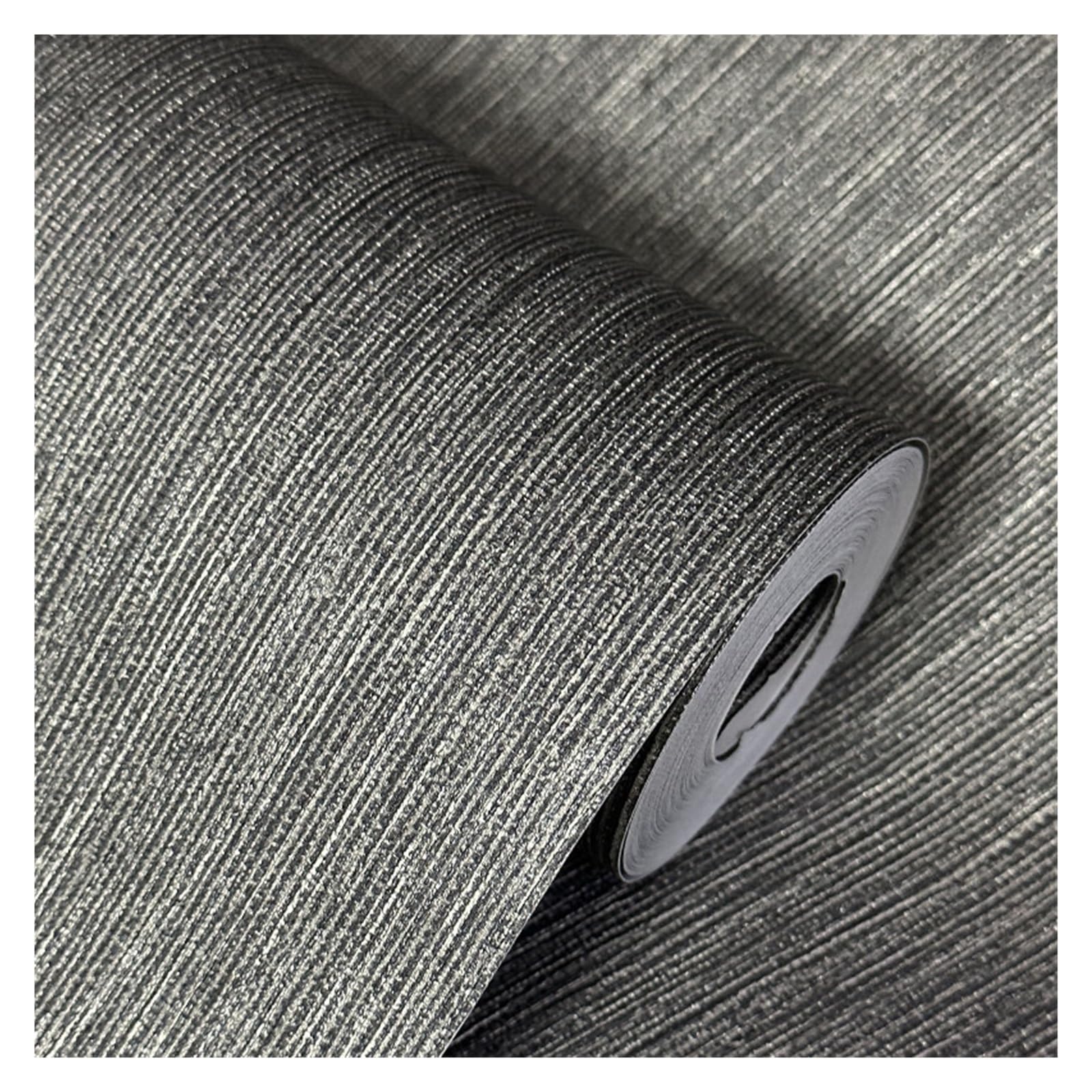 Wwpmnqd 53Cm*10M Wallpaper Simple Solid Dark Gray Metal Imitation Straw Wallpaper Tv Sofa Background For Living Room