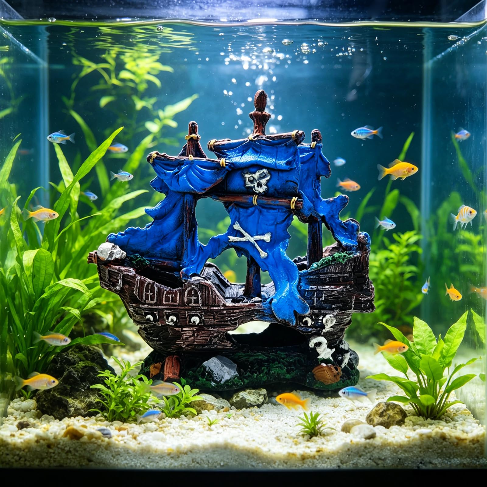 Sunken Ship Aquarium Decoration - Fish & Shrimp Hideaway -6