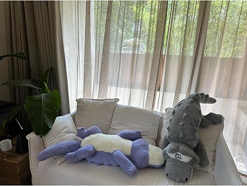Miniatura 4 de Hofun4U Almohada de felpa de cocodrilo, animal de peluche de cocodrilo de 46 pulgadas, decoración del hogar, Navidad, San Valentín, cumpleaños,