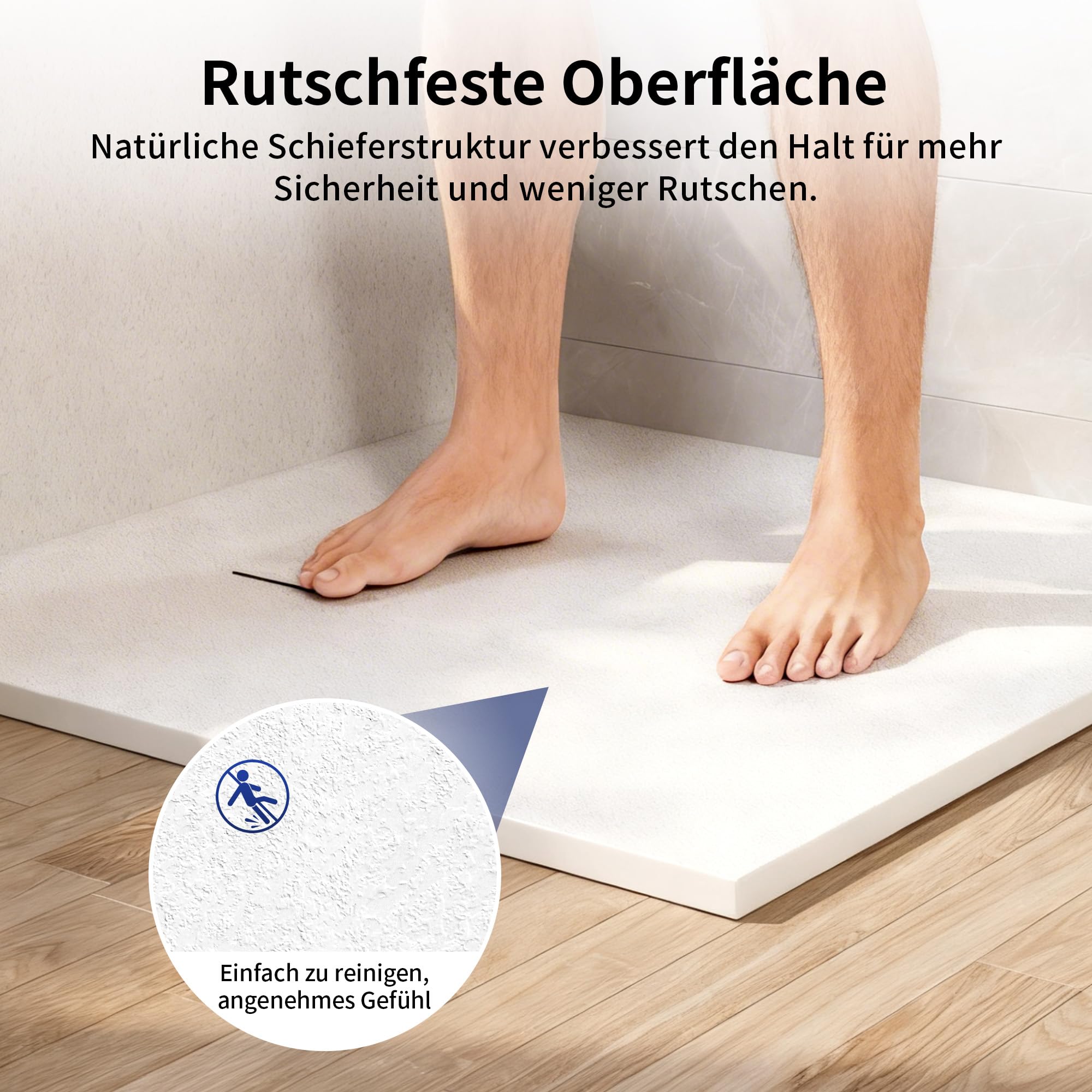 DeerValley Duschwanne 90x90cm – SMC rutschfest mit Ablaufgarnitur 90mm Duschtasse bodengleich zuschneidbar belastbar flach Duschablauf Dusche barrierefrei