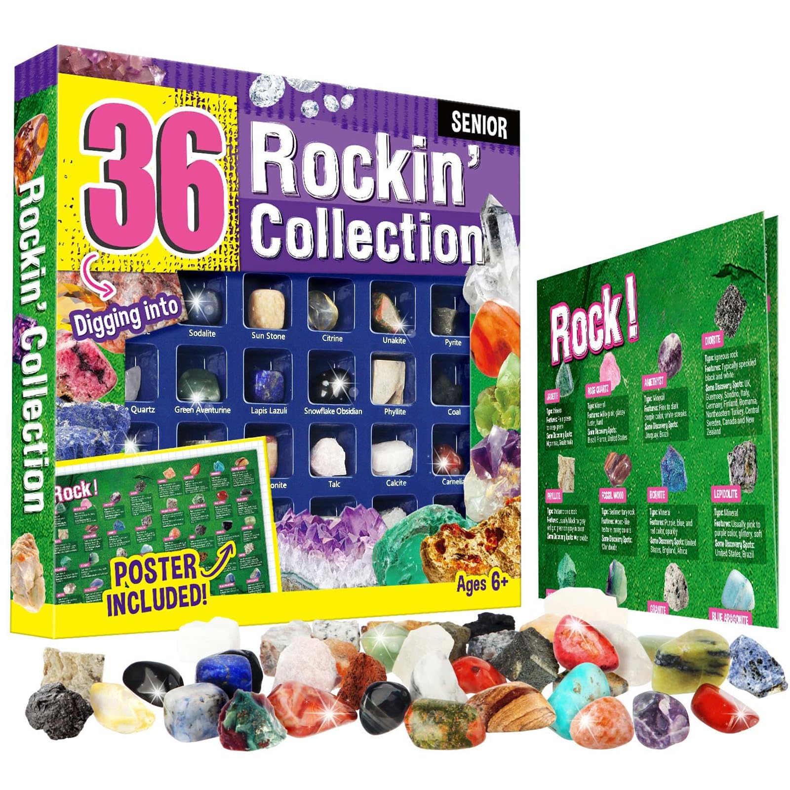 20 Pietre Portafortuna Naturali Per Bambini – Kit Regalo Con Cristalli Colorati, Sacchetti E Carte Animali – Compleanno Feste - 2
