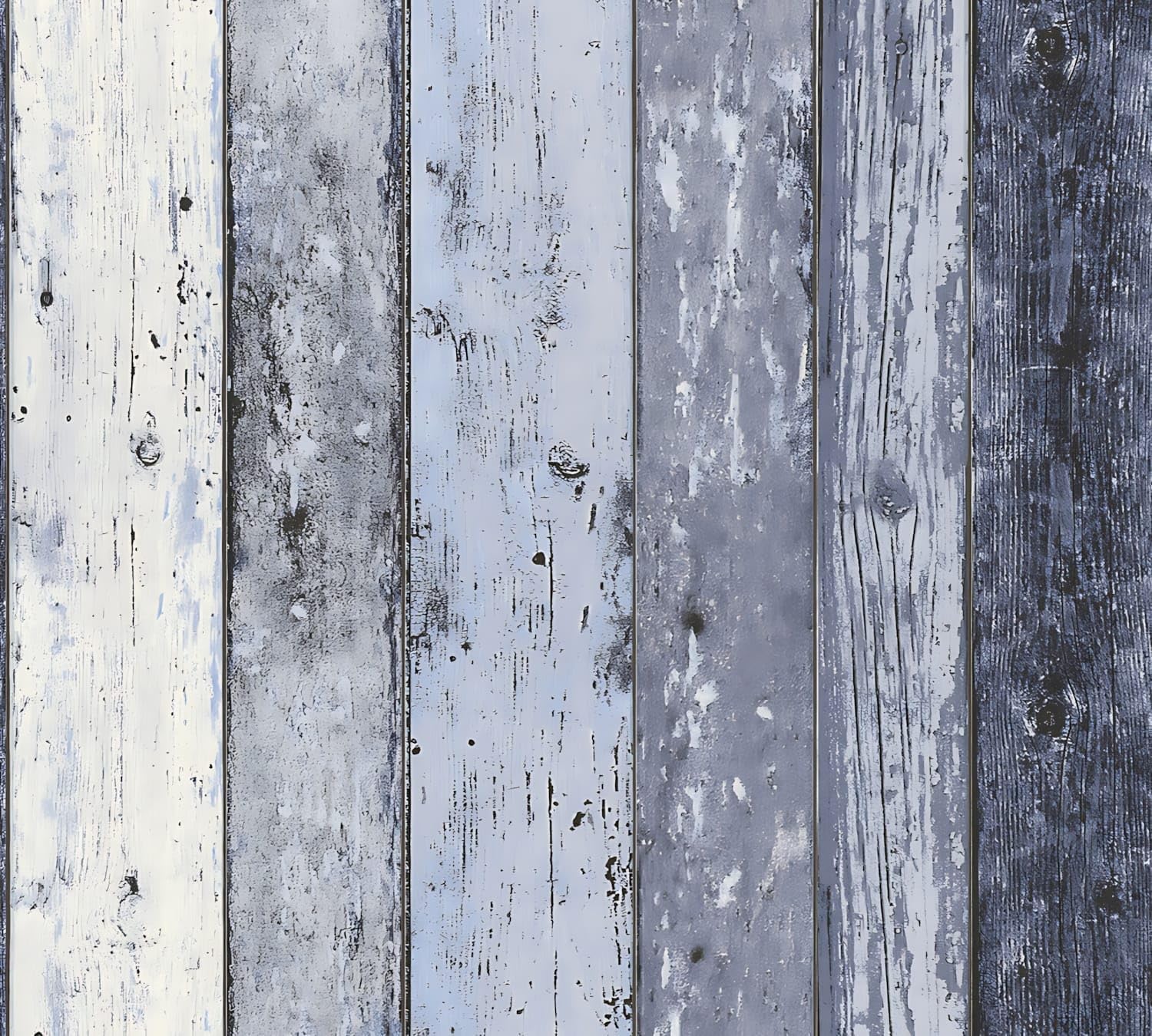 Papier peint aspect bois Profhome pour rénover un mur abîmé avec style mat bleu